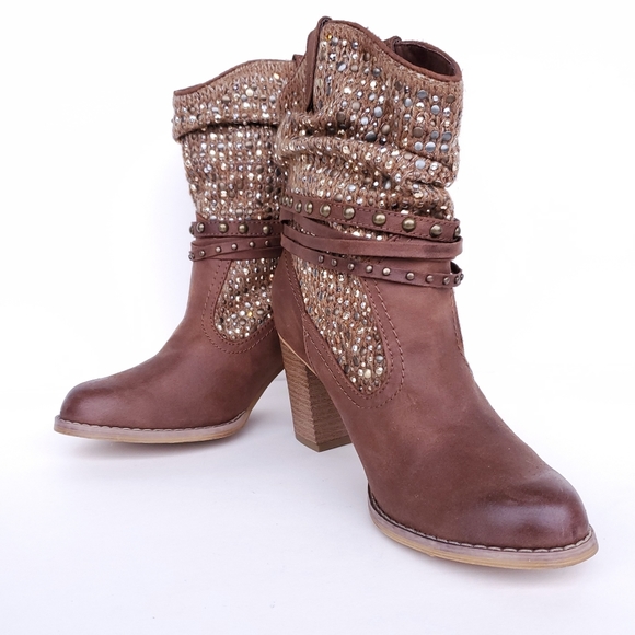 Not Rated Shoes - Not Rated - Brown Studded boots